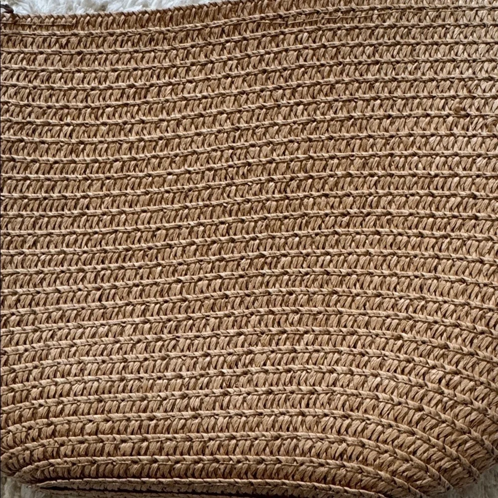 Light Brown Woven Mini Shoulder Bag